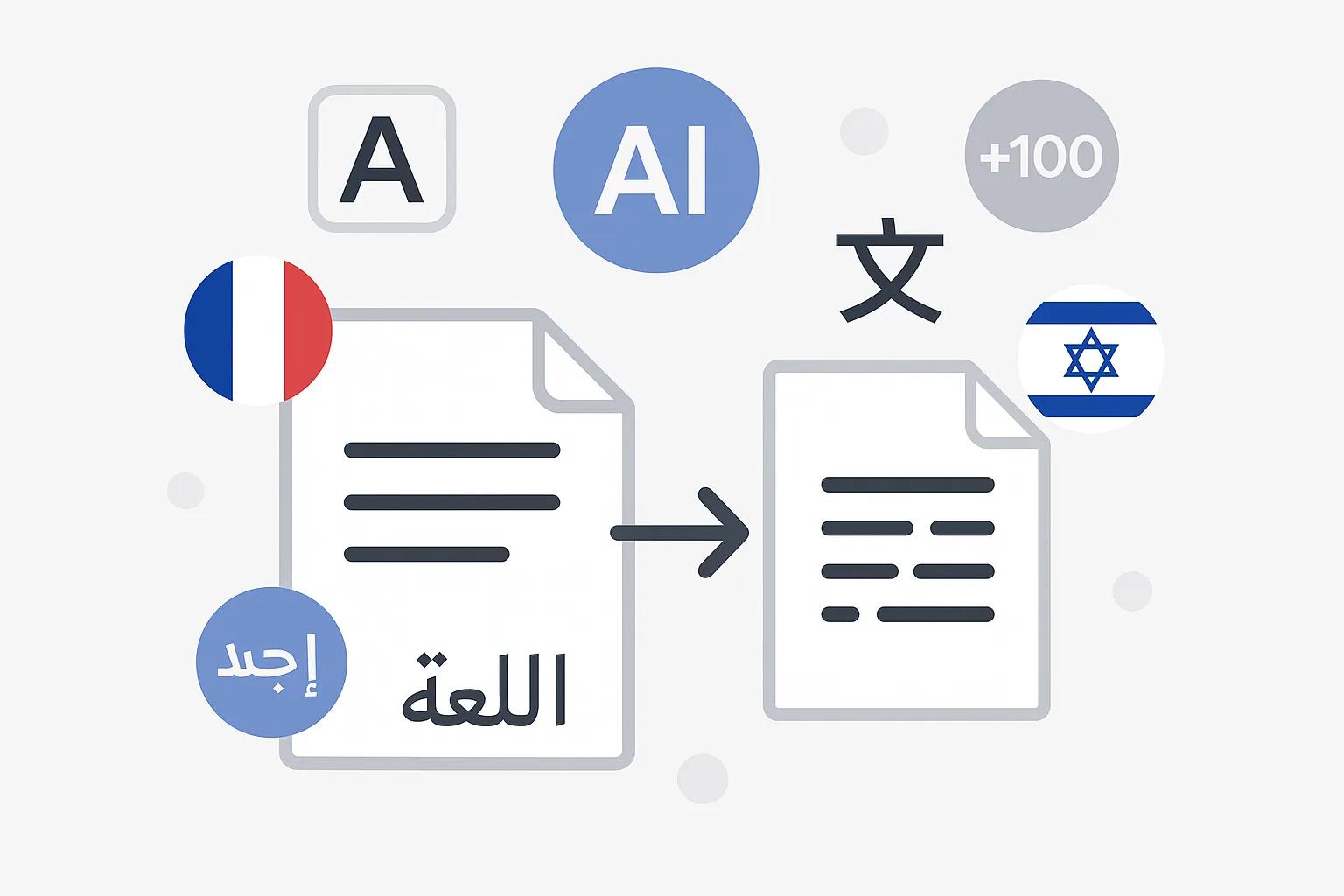 Multiple language options in PDF Translator interface