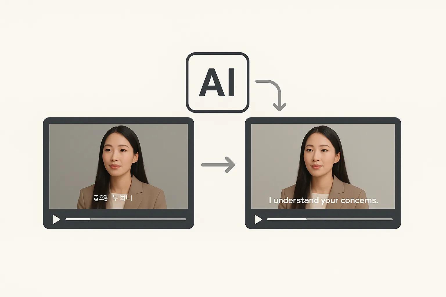 AI-powered Korean to English video translation interface