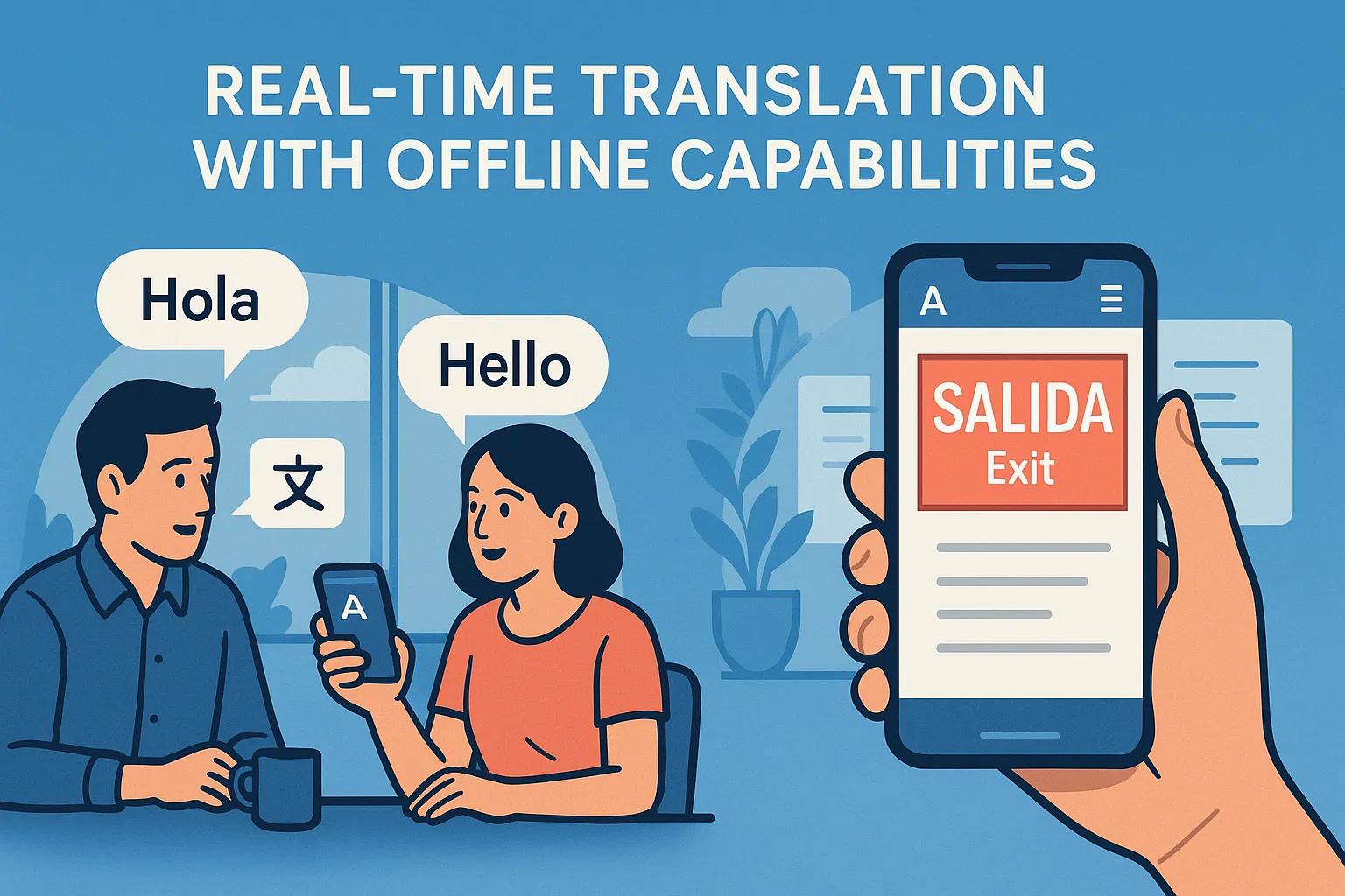Real-time translation with offline capabilities